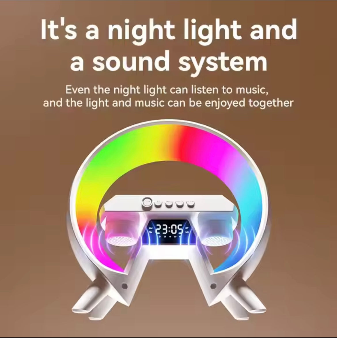 Led fast wireless charger and speaker