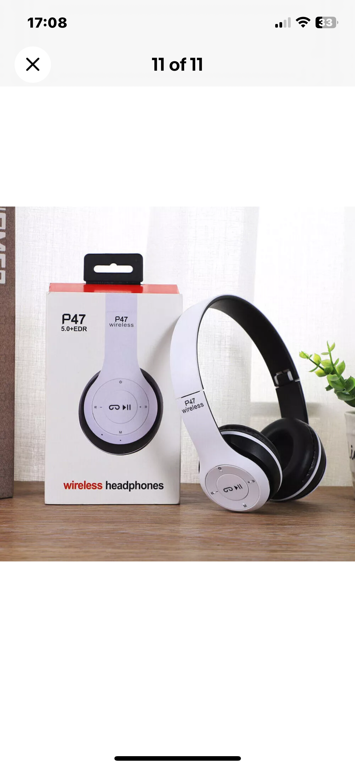P47 Bluetooth headphones (black)