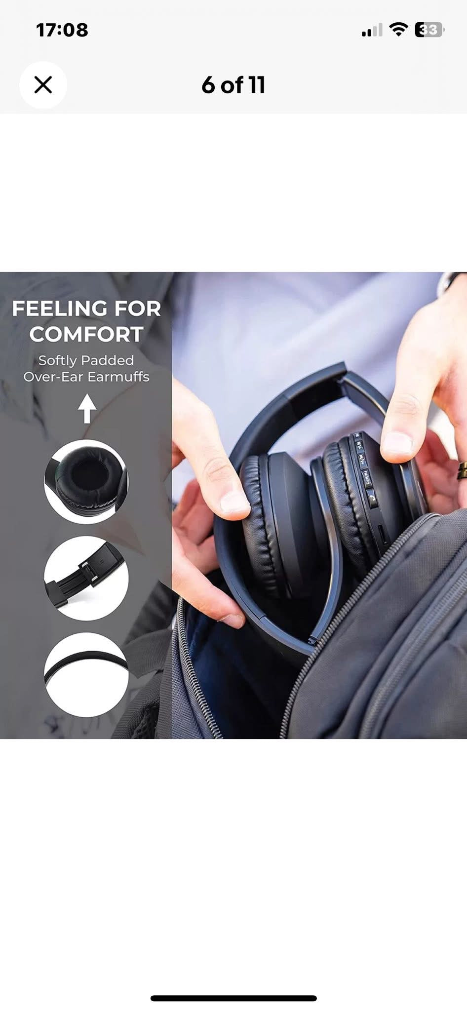P47 Bluetooth headphones (black)